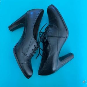 Worthington Black Lace-up Heels, Size 7